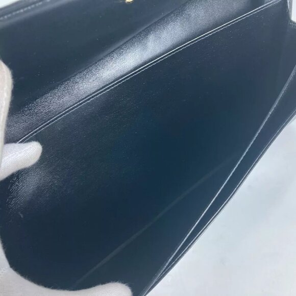 LOUIS VUITTON Opera Aeghe LV logo Pouch bag with handle Clutch bag Leather Black - Picture 11 of 13